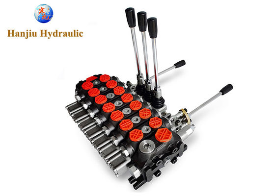 07 Stages 100lpm Hydraulic Directional Control Valve Double Action Manual Activation