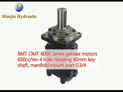 BMT OMT 6000 Series geroler motor 630cc/rev 4 lỗ gắn 40mm key shaft, cổng gắn đa năng G3/4